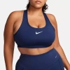 Nike Swoosh Womens Medium Support Sports Bra Dx6821 In Blue