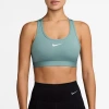 Nike Swoosh Womens Medium Support Sports Bra Dx6821 In Green