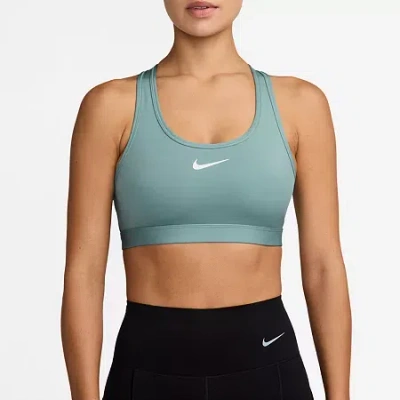 Nike Swoosh Womens Medium Support Sports Bra Dx6821 In Green