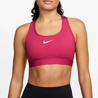 Nike Swoosh Womens Medium Support Sports Bra Dx6821 In Pink