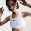 Nike Swoosh Womens Medium Support Sports Bra Dx6821 In White