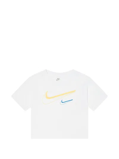Nike Swoosh-print Boxy-fit T-shirt In White