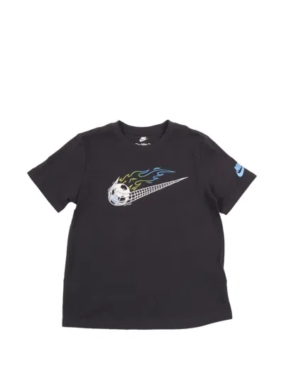 Nike Kids' Swoosh-print Soccer T-shirt In Black