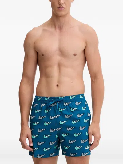 Nike Swoosh-print Swim Shorts In Multi