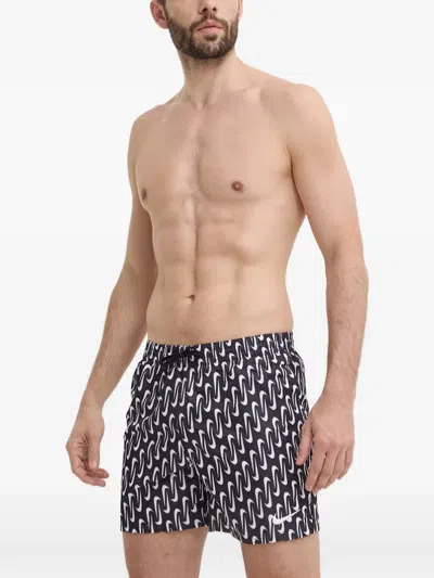 Nike Swoosh-print Swim Shorts In Multi