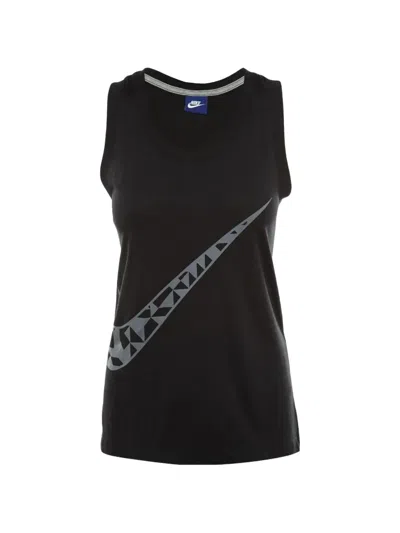 Nike Swoosh-print Tank Top In Black