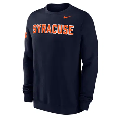 Nike Syracuse Club Fleece  Men's College Crew-neck Sweatshirt In Blue