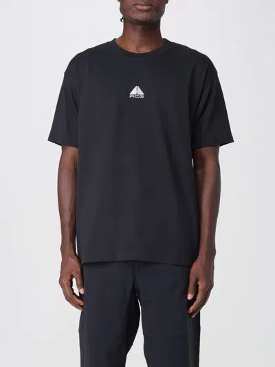 Nike Acg Lungs Cotton Blend T-shirt In Black,lt Smoke