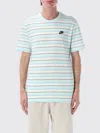 Nike Striped Cotton T-shirt Relaxed Fit In White