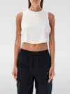 Nike W Nsw Chill Knit Mock-neck Ribbed Cropped Tank "brown" In Weiss