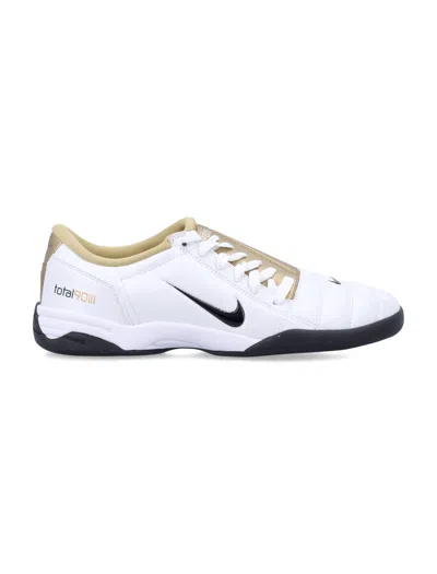 Nike T90 Metallic Leather Sneakers In White