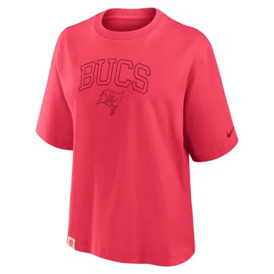 Nike Tampa Bay Buccaneers Arch Boxy  Women's Nfl T-shirt In Red
