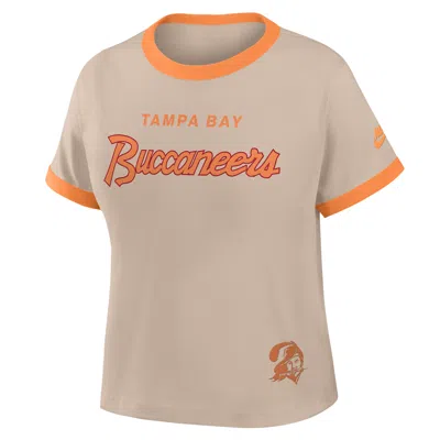 Nike Tampa Bay Buccaneers Rewind Ringer Mod  Women's Nfl Cropped T-shirt In Brown
