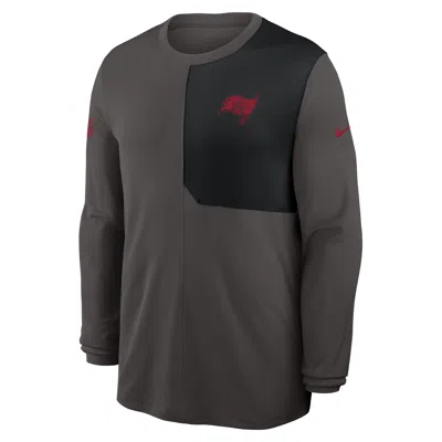 Nike Tampa Bay Buccaneers Sideline Coach  Men's Dri-fit Nfl Long-sleeve Top In Gray