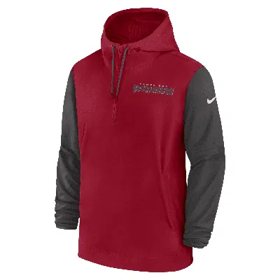 Nike Tampa Bay Buccaneers Sideline Pre-game Player  Men's Nfl 1/2-zip Hooded Jacket In Red