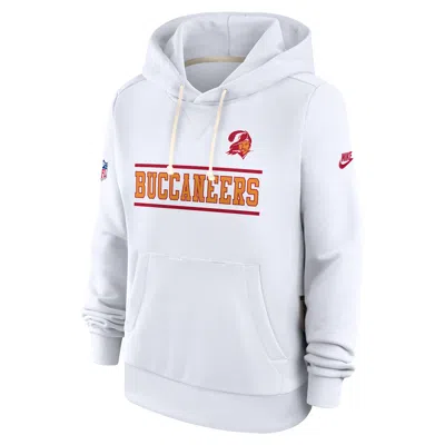 Nike Tampa Bay Buccaneers Sideline Standard Issue Alt  Women's Dri-fit Nfl Pullover Hoodie In White
