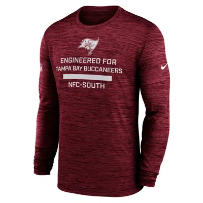 Nike Tampa Bay Buccaneers Sideline Team Issue Velocity  Men's Dri-fit Nfl Long-sleeve T-shirt In Red