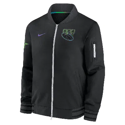 Nike Tampa Bay Rays Authentic Collection City Connect Game Time  Men's Mlb Full-zip Bomber Jacket In Black