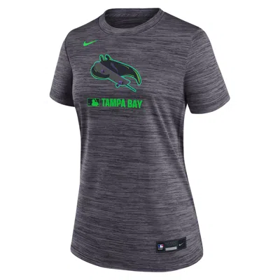 Nike Tampa Bay Rays Authentic Collection City Connect Velocity  Women's Dri-fit Mlb T-shirt In Black