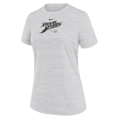 Nike Tampa Bay Rays Authentic Collection Practice Velocity  Women's Dri-fit Mlb T-shirt In White