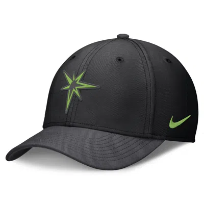 Nike Tampa Bay Rays City Connect Swoosh  Men's Dri-fit Mlb Hat In Black