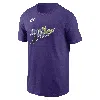 Nike Men's Purple Tampa Bay Rays Cooperstown Collection Team Logo T-shirt
