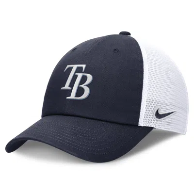 Nike Tampa Bay Rays Evergreen Club  Men's Mlb Trucker Adjustable Hat In Black