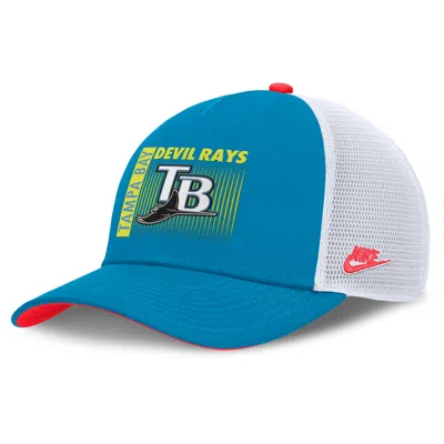 Nike Tampa Bay Rays Neon 90s Rise  Men's Dri-fit Mlb Trucker Adjustable Hat In Blue