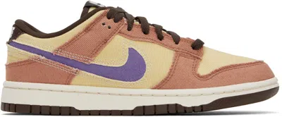 NIKE TAN & BEIGE DUNK LOW RETRO SE SNEAKERS