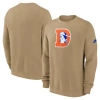 Nike Tan Denver Broncos Swing Pass Rewind Club Pullover Sweatshirt In Brown