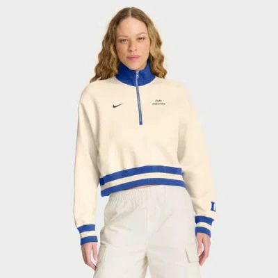 Nike Tan Duke Blue Devils Legacy Half-zip Sweatshirt In White
