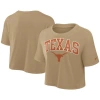 Nike Tan Texas Longhorns Power Pursuit Athletic Prep Arch Performance Cropped T-shirt In Neutral