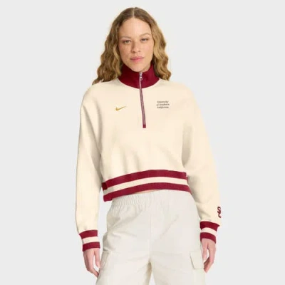 Nike Tan Texas Longhorns Legacy Half-zip Sweatshirt In Neutral