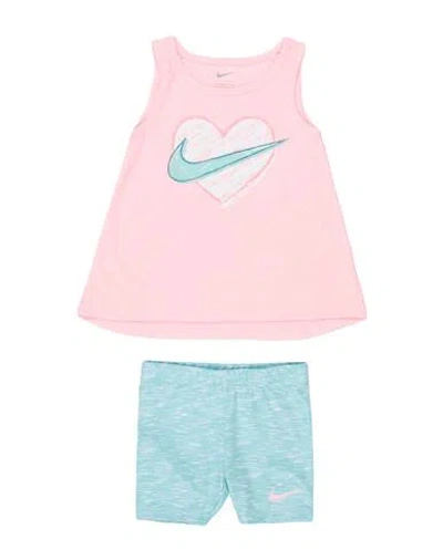Nike Babies'  Tank & Space Dye Bike Short Se Toddler Girl Co-ord Pink Size 6 Polyester, Viscose