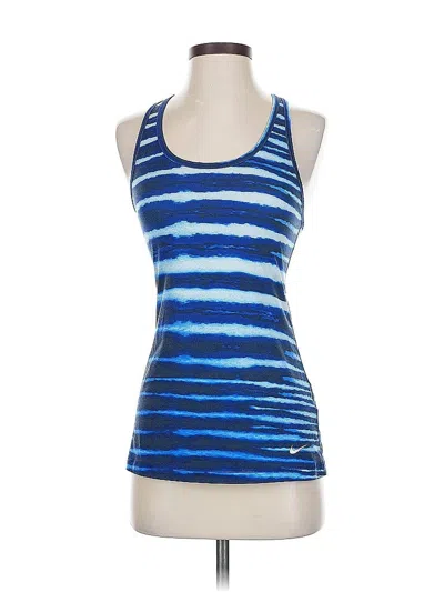 Pre-owned Nike Tank Top Blue Halter Neckline Tops