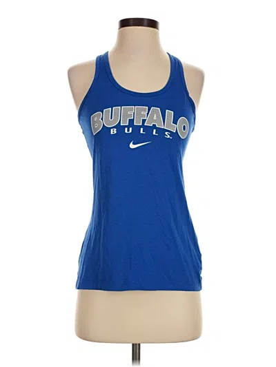 Pre-owned Nike Tank Top Blue Halter Neckline Tops
