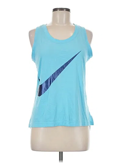 Pre-owned Nike Tank Top Blue One Shoulder Neckline Tops