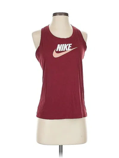 Pre-owned Nike Tank Top Burgundy Halter Neckline Tops