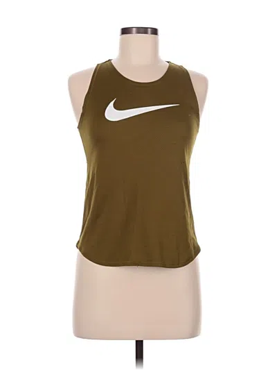 Pre-owned Nike Tank Top Gold Halter Neckline Tops