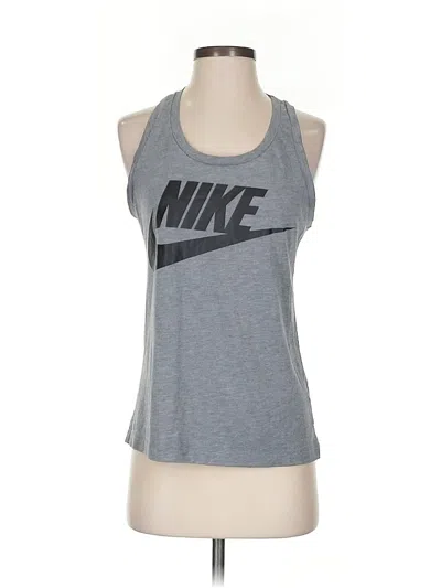 Pre-owned Nike Tank Top Gray Halter Neckline Tops