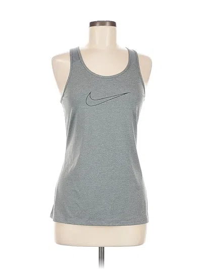 Pre-owned Nike Tank Top Gray Halter Neckline Tops