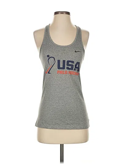Pre-owned Nike Tank Top Gray Halter Neckline Tops