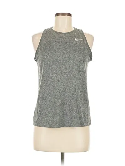 Pre-owned Nike Tank Top Gray Halter Neckline Tops