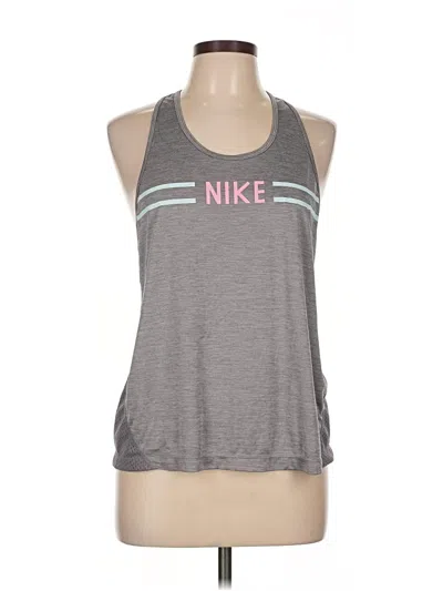 Pre-owned Nike Tank Top Gray Halter Neckline Tops