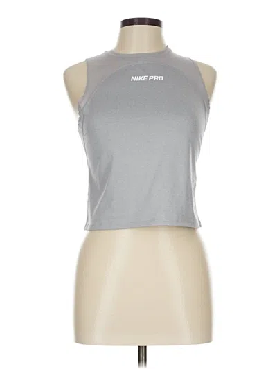 Pre-owned Nike Tank Top Gray Halter Neckline Tops