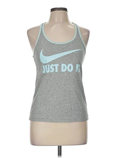 Pre-owned Nike Tank Top Gray Halter Neckline Tops