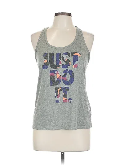 Pre-owned Nike Tank Top Green Halter Neckline Tops