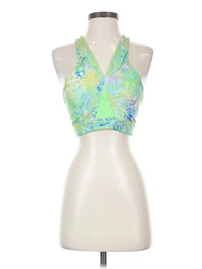 Pre-owned Nike Tank Top Green Halter Neckline Tops