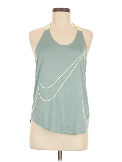 Pre-owned Nike Tank Top Green Halter Neckline Tops
