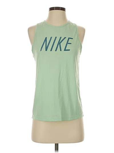 Pre-owned Nike Tank Top Green Halter Neckline Tops